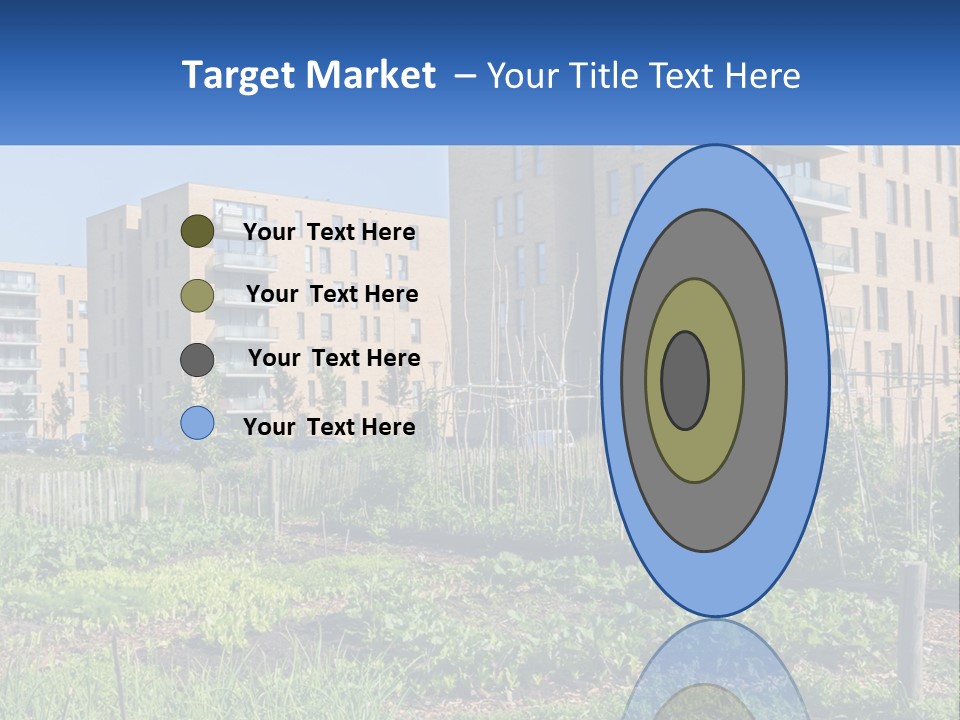 An Urban Garden In Front Of A Building PowerPoint Template