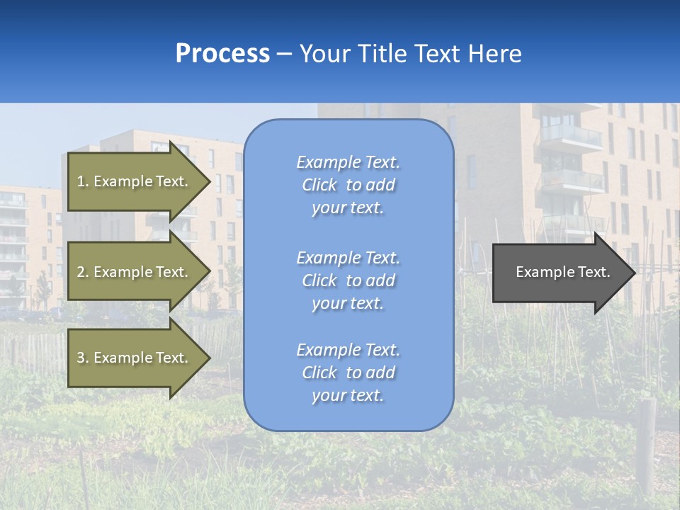 An Urban Garden In Front Of A Building PowerPoint Template