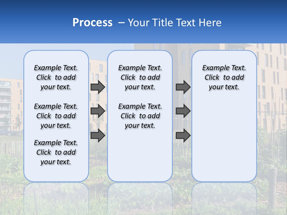 An Urban Garden In Front Of A Building PowerPoint Template