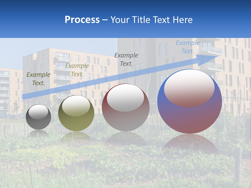 An Urban Garden In Front Of A Building PowerPoint Template