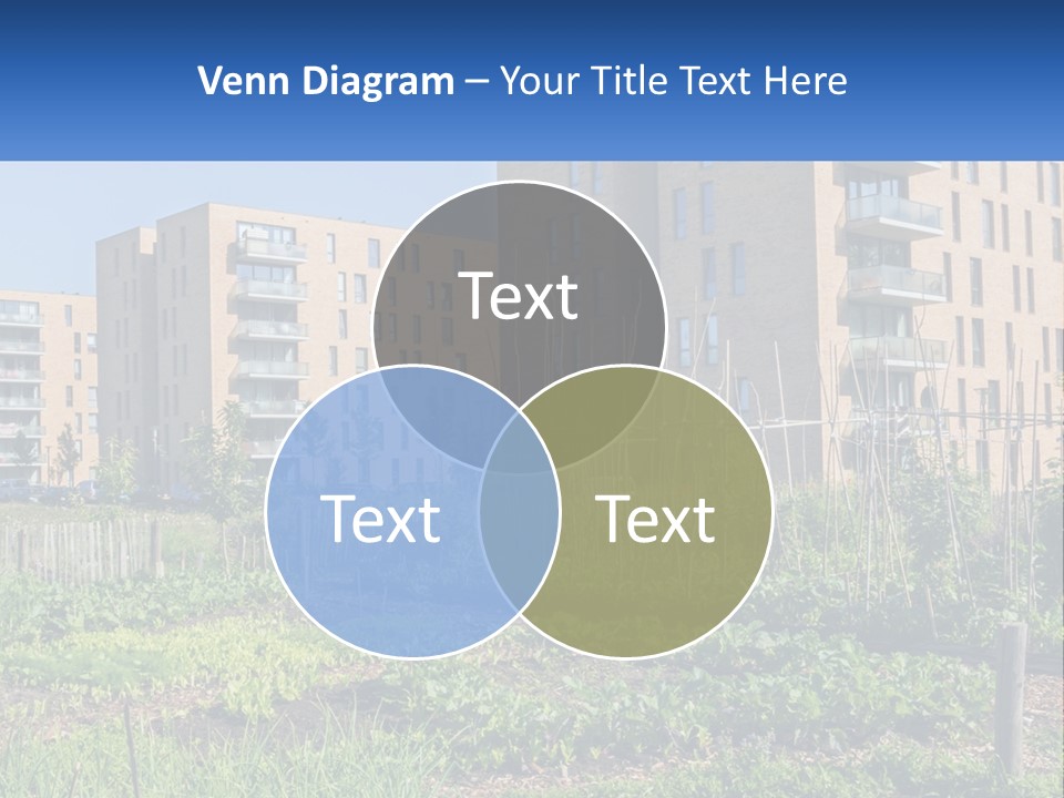 An Urban Garden In Front Of A Building PowerPoint Template