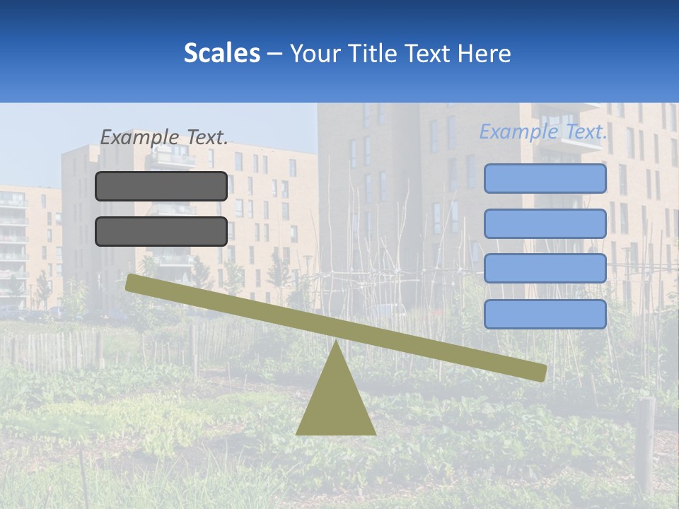 An Urban Garden In Front Of A Building PowerPoint Template