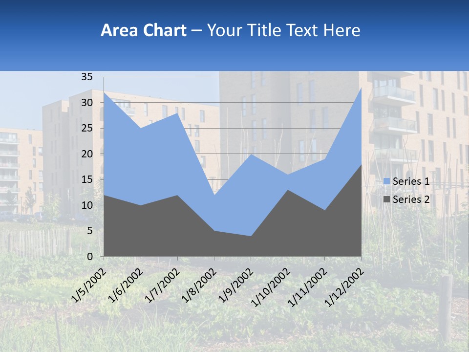 An Urban Garden In Front Of A Building PowerPoint Template
