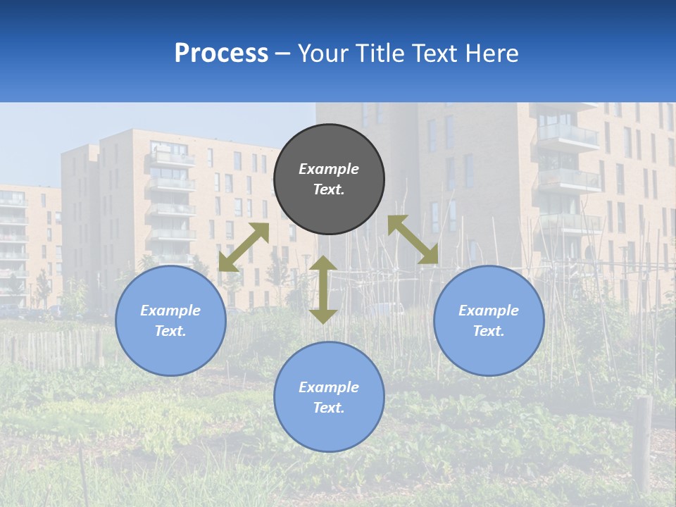 An Urban Garden In Front Of A Building PowerPoint Template