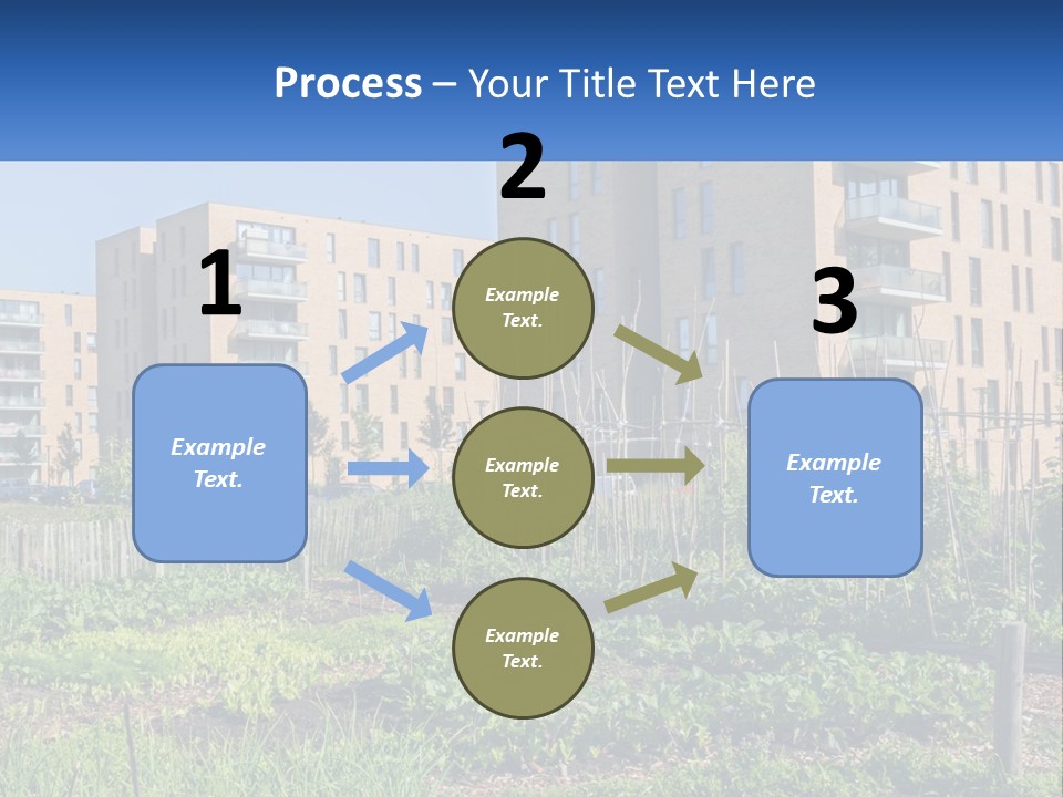 An Urban Garden In Front Of A Building PowerPoint Template