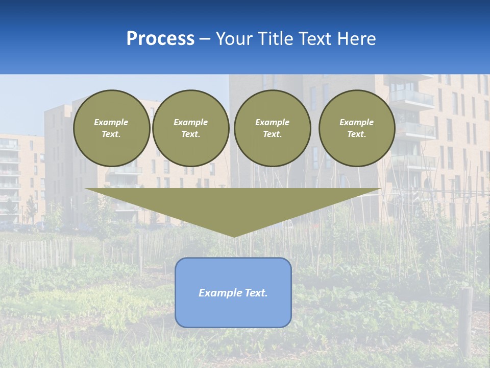 An Urban Garden In Front Of A Building PowerPoint Template