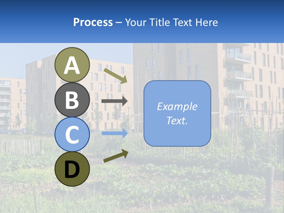 An Urban Garden In Front Of A Building PowerPoint Template