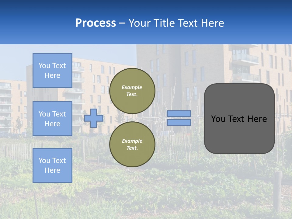 An Urban Garden In Front Of A Building PowerPoint Template