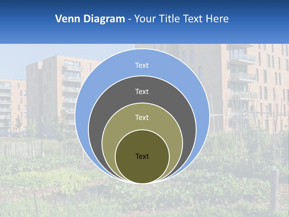 An Urban Garden In Front Of A Building PowerPoint Template