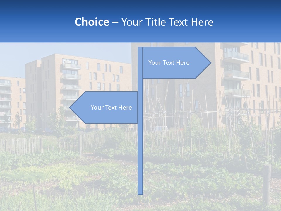 An Urban Garden In Front Of A Building PowerPoint Template