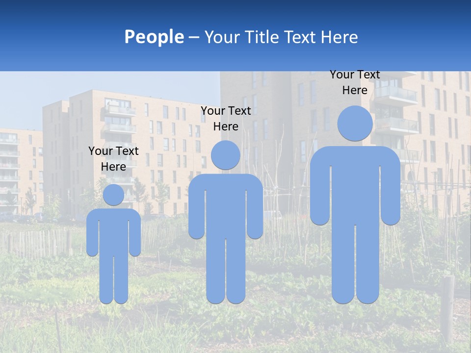 An Urban Garden In Front Of A Building PowerPoint Template