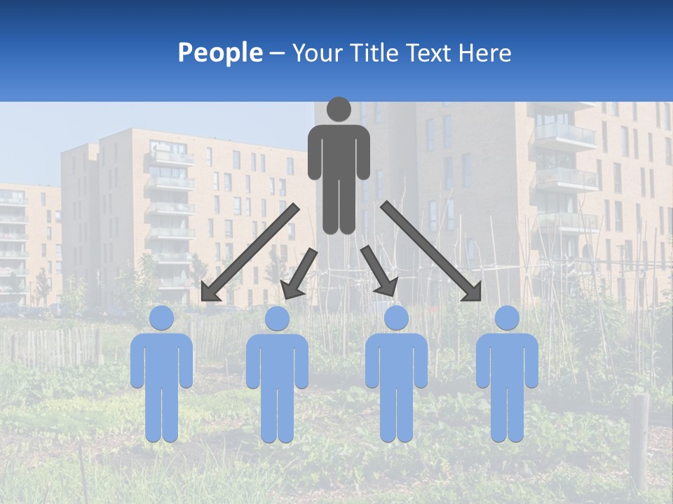 An Urban Garden In Front Of A Building PowerPoint Template