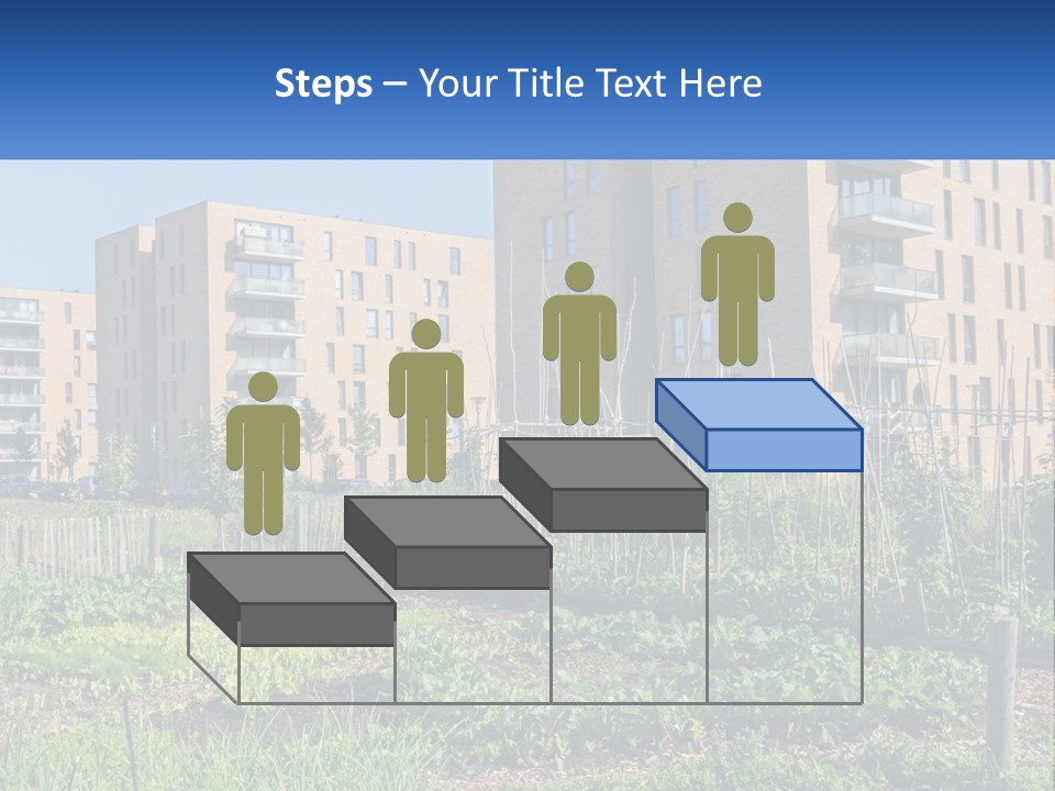 An Urban Garden In Front Of A Building PowerPoint Template
