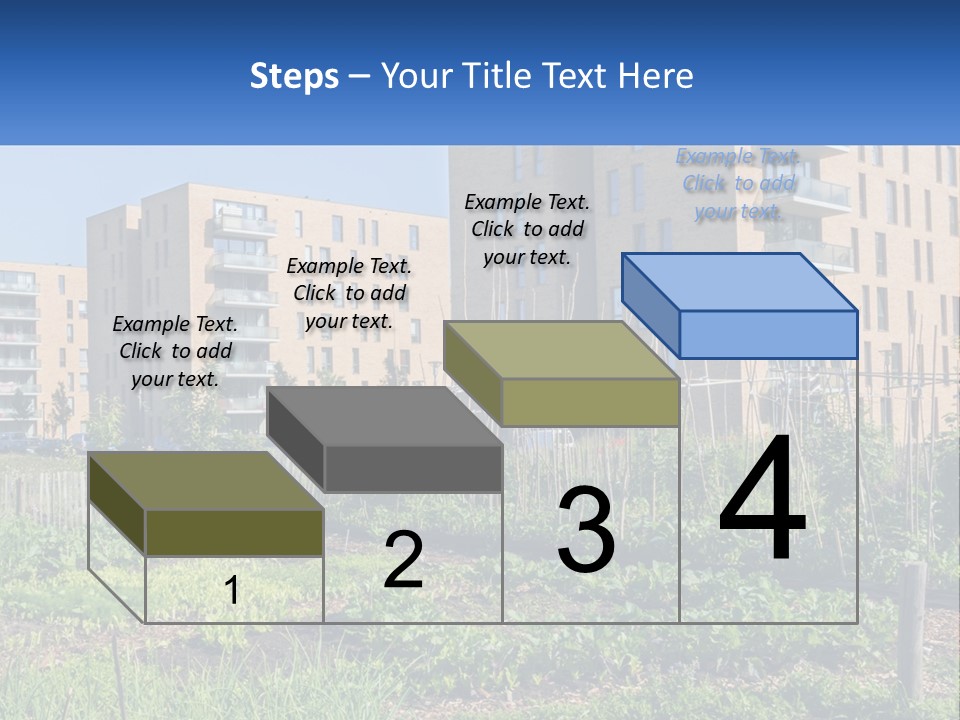 An Urban Garden In Front Of A Building PowerPoint Template