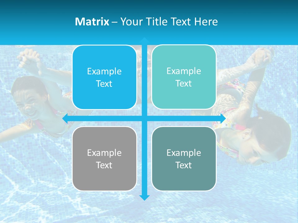 Two Young Girls Are Swimming In A Pool PowerPoint Template