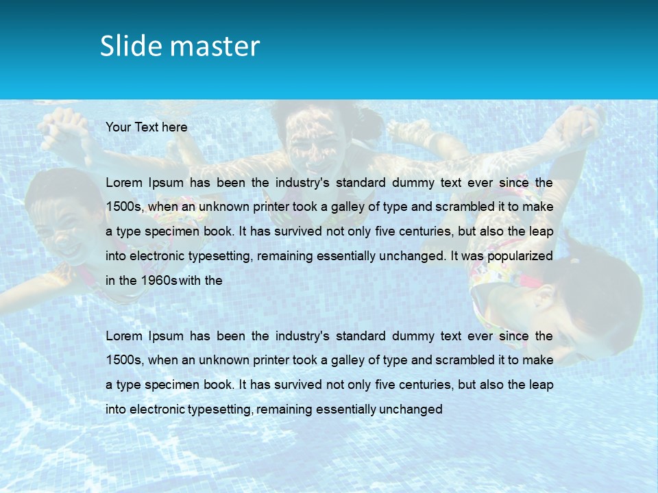 Two Young Girls Are Swimming In A Pool PowerPoint Template