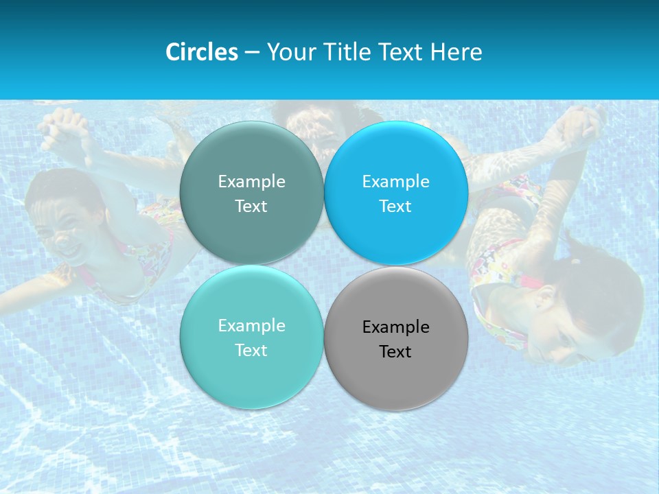 Two Young Girls Are Swimming In A Pool PowerPoint Template