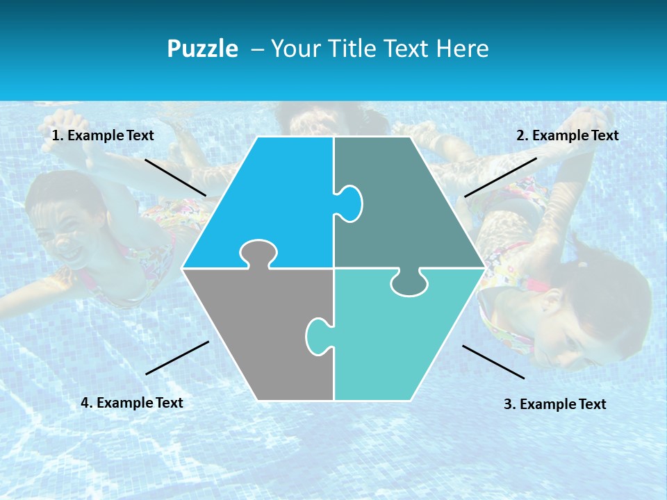 Two Young Girls Are Swimming In A Pool PowerPoint Template