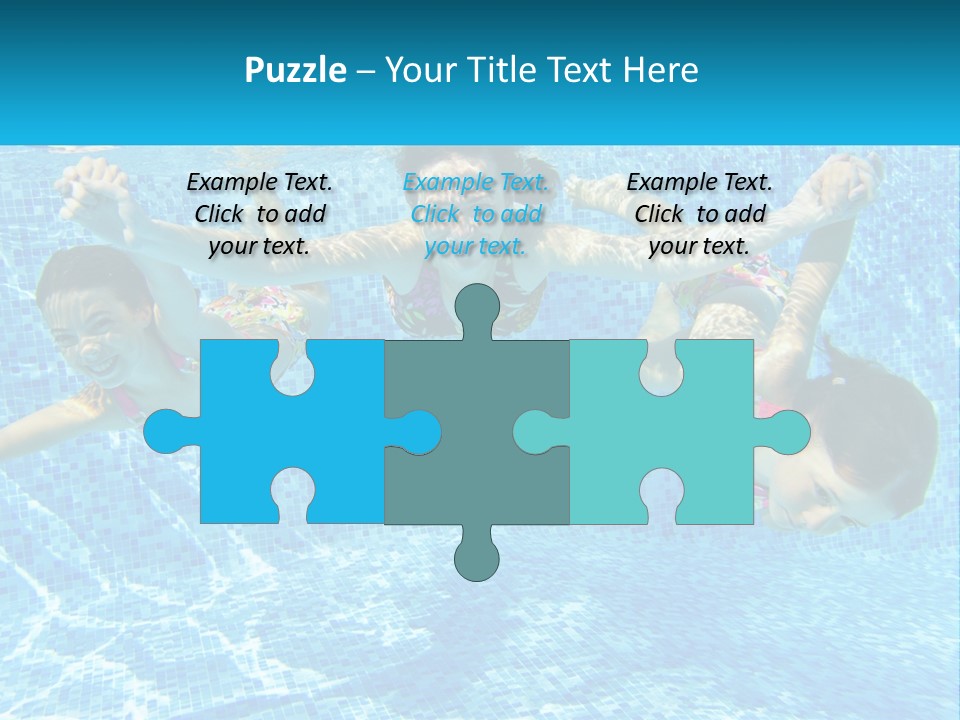 Two Young Girls Are Swimming In A Pool PowerPoint Template