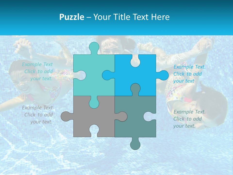 Two Young Girls Are Swimming In A Pool PowerPoint Template