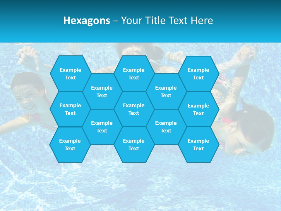 Two Young Girls Are Swimming In A Pool PowerPoint Template