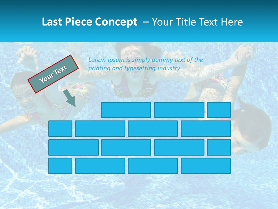 Two Young Girls Are Swimming In A Pool PowerPoint Template