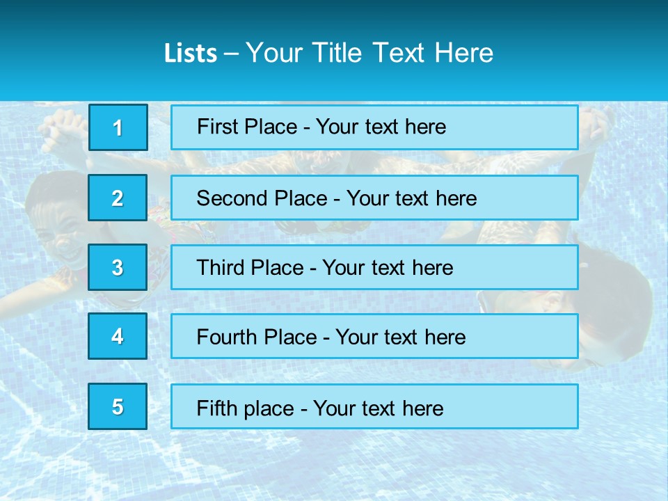 Two Young Girls Are Swimming In A Pool PowerPoint Template