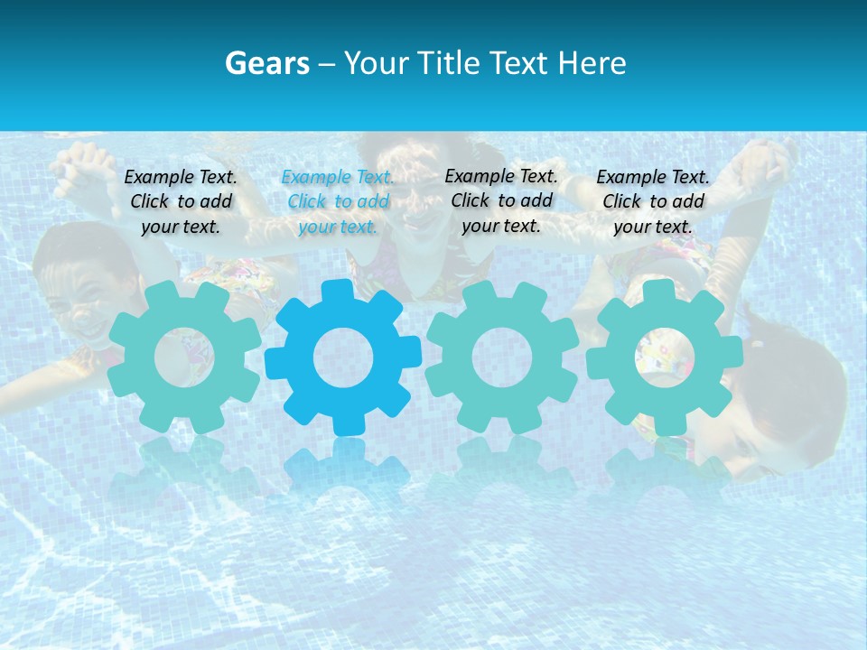 Two Young Girls Are Swimming In A Pool PowerPoint Template