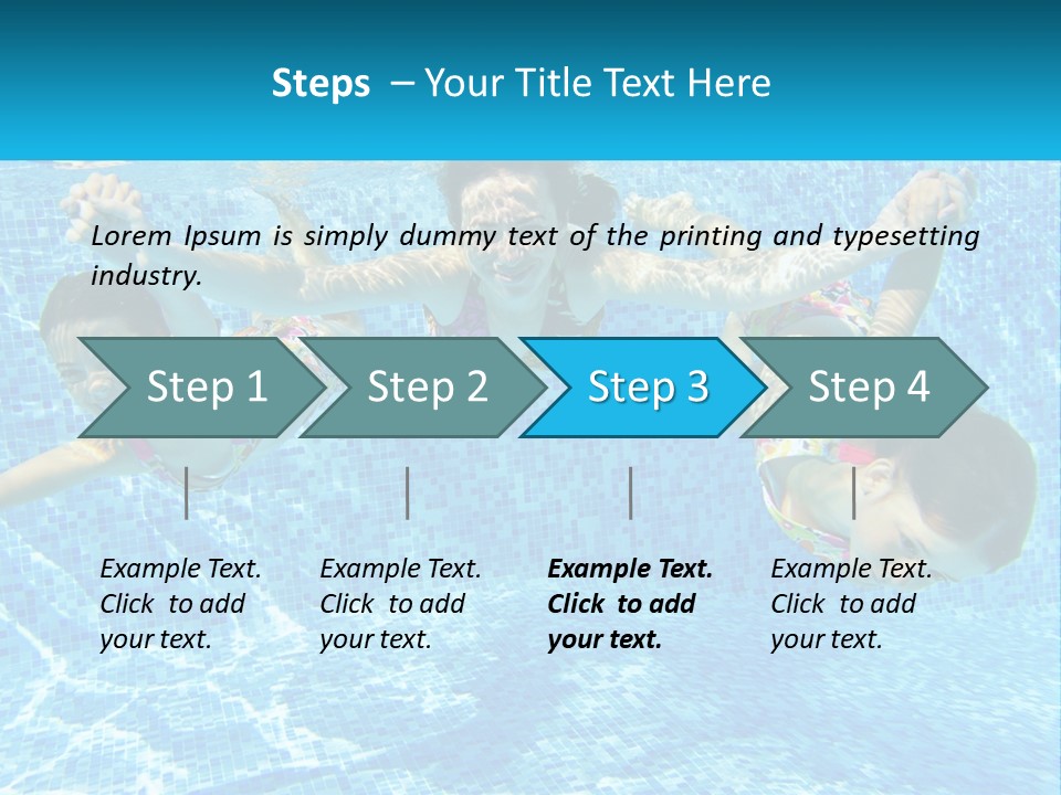 Two Young Girls Are Swimming In A Pool PowerPoint Template