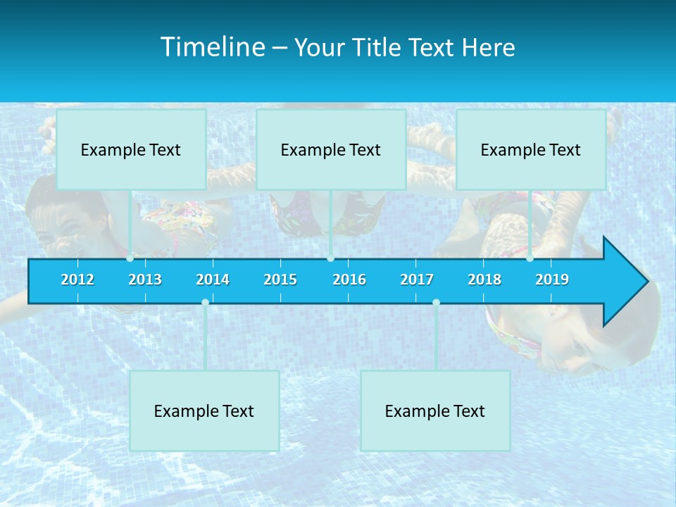 Two Young Girls Are Swimming In A Pool PowerPoint Template