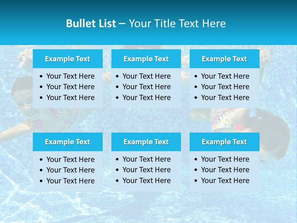 Two Young Girls Are Swimming In A Pool PowerPoint Template