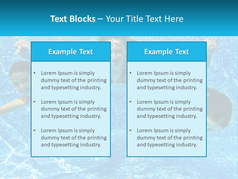 Two Young Girls Are Swimming In A Pool PowerPoint Template