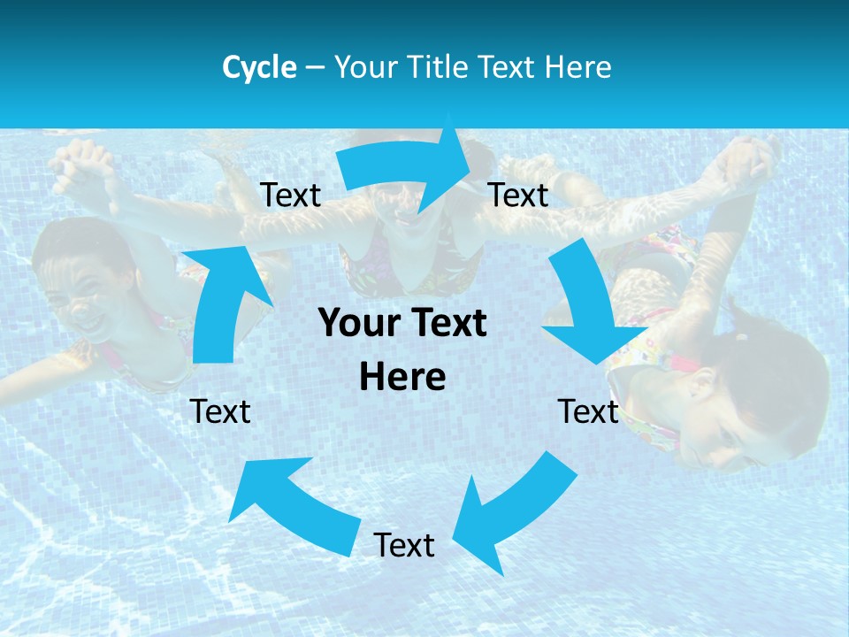 Two Young Girls Are Swimming In A Pool PowerPoint Template