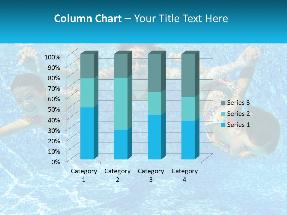 Two Young Girls Are Swimming In A Pool PowerPoint Template