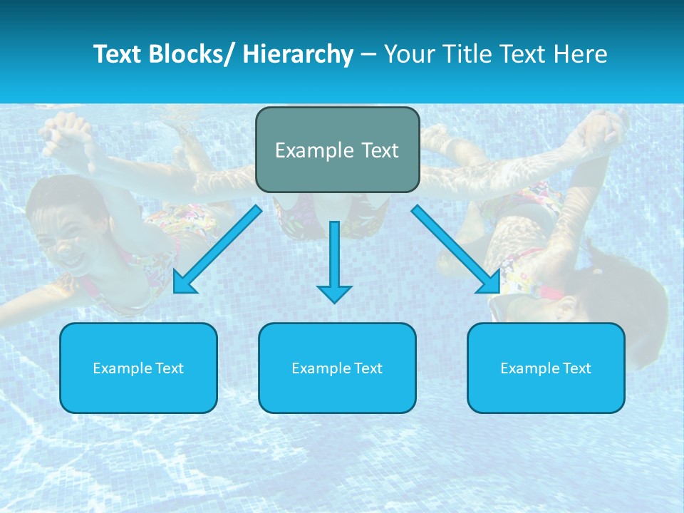 Two Young Girls Are Swimming In A Pool PowerPoint Template