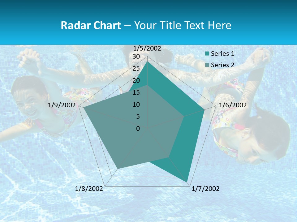 Two Young Girls Are Swimming In A Pool PowerPoint Template