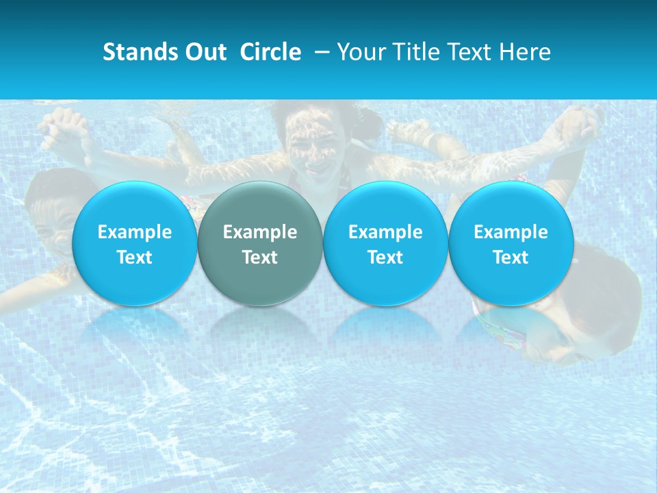 Two Young Girls Are Swimming In A Pool PowerPoint Template