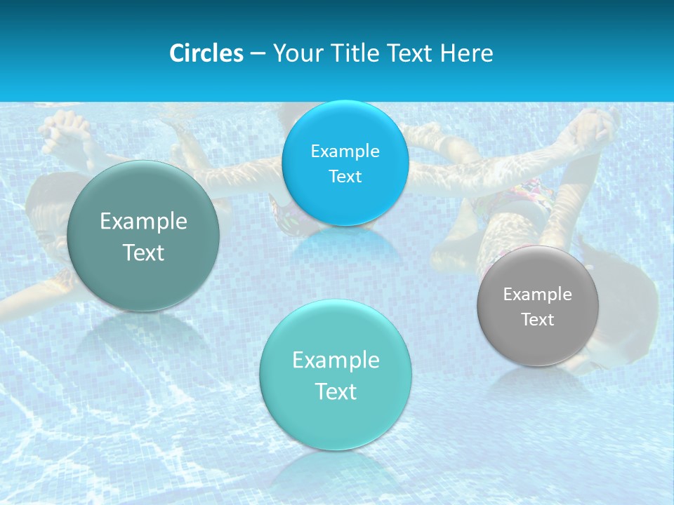 Two Young Girls Are Swimming In A Pool PowerPoint Template