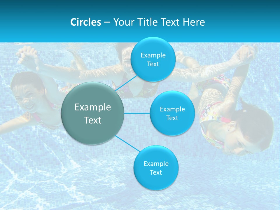 Two Young Girls Are Swimming In A Pool PowerPoint Template