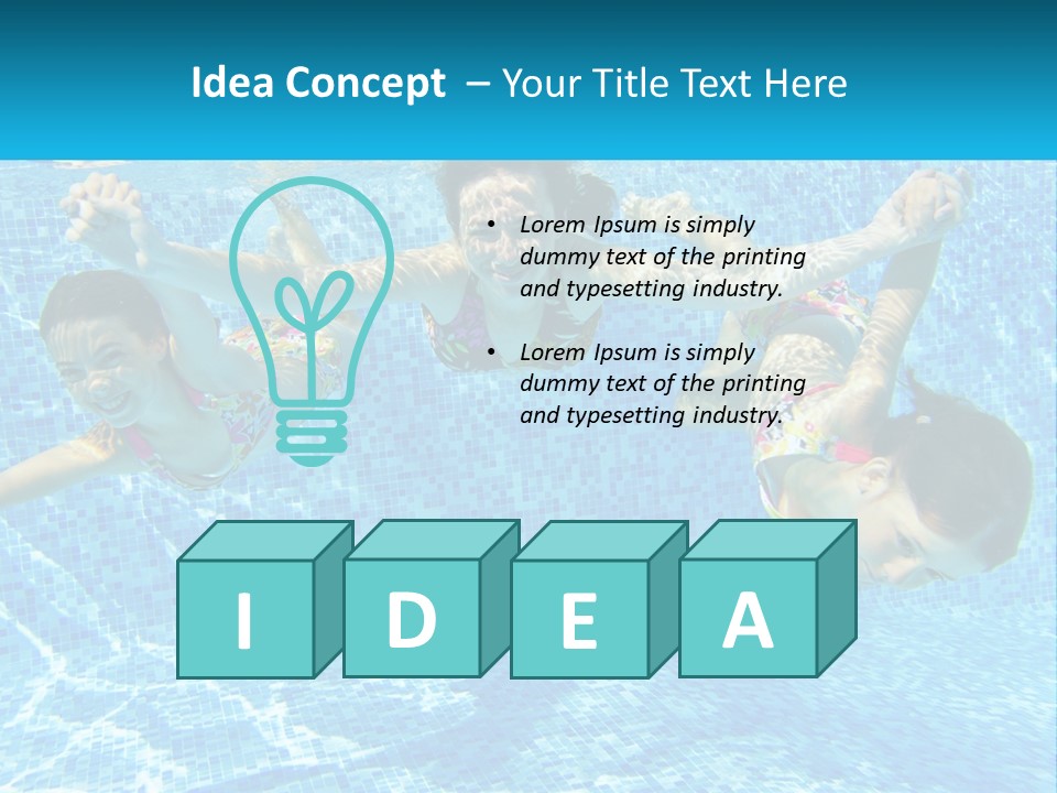 Two Young Girls Are Swimming In A Pool PowerPoint Template