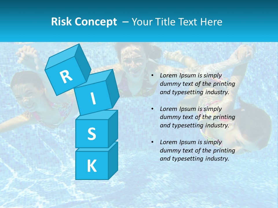 Two Young Girls Are Swimming In A Pool PowerPoint Template