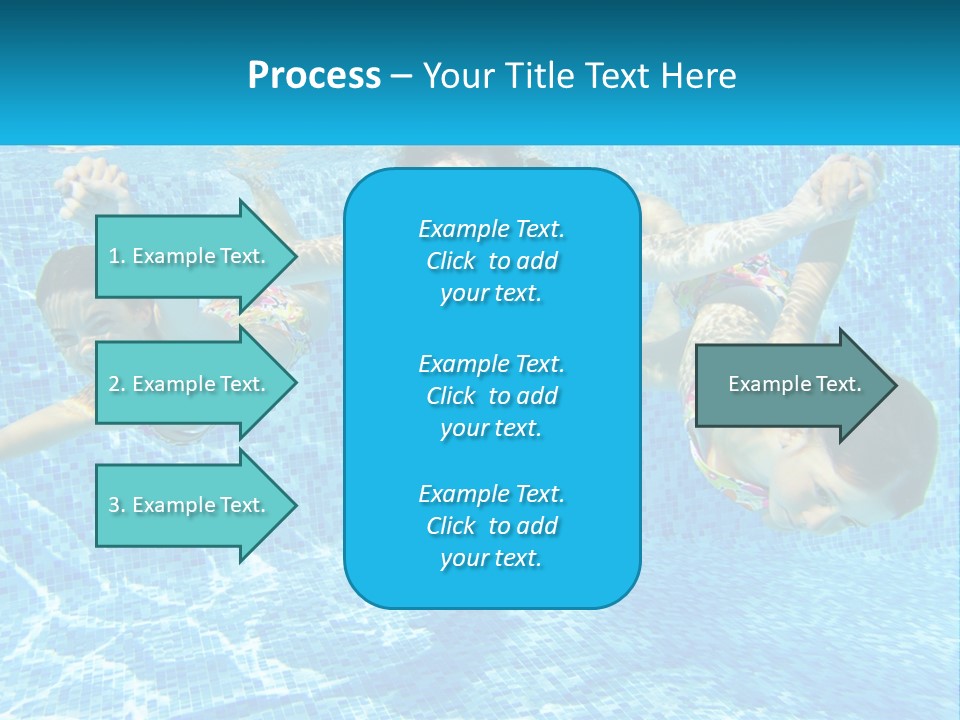 Two Young Girls Are Swimming In A Pool PowerPoint Template