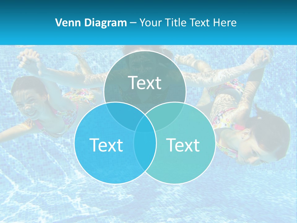 Two Young Girls Are Swimming In A Pool PowerPoint Template