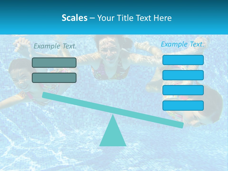 Two Young Girls Are Swimming In A Pool PowerPoint Template