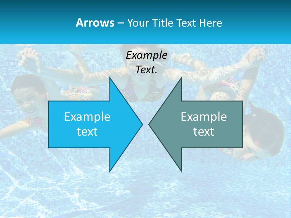 Two Young Girls Are Swimming In A Pool PowerPoint Template