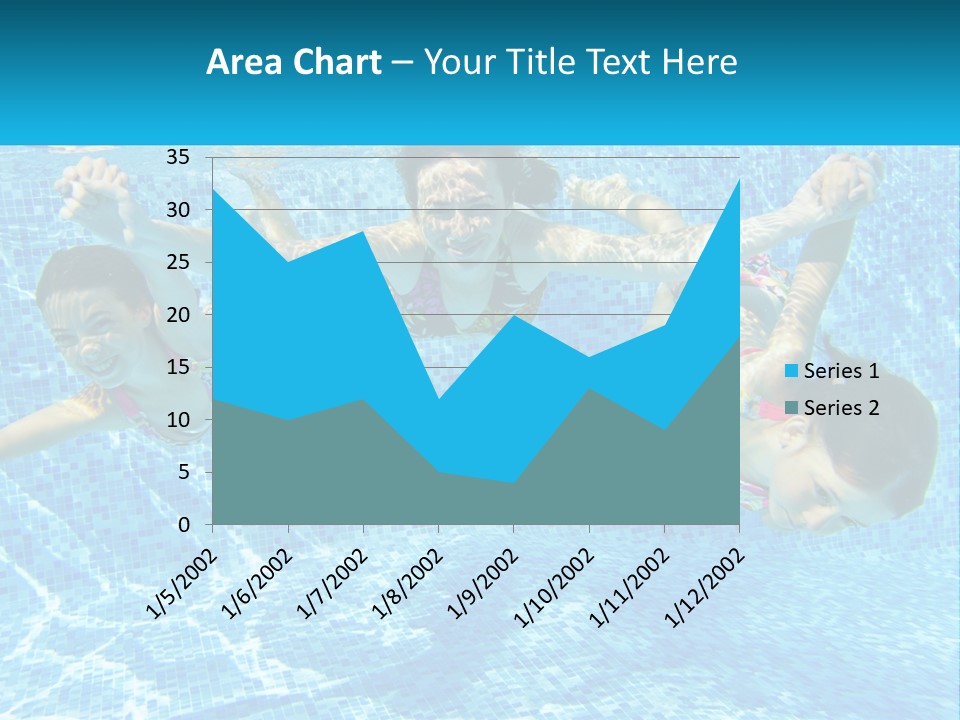 Two Young Girls Are Swimming In A Pool PowerPoint Template