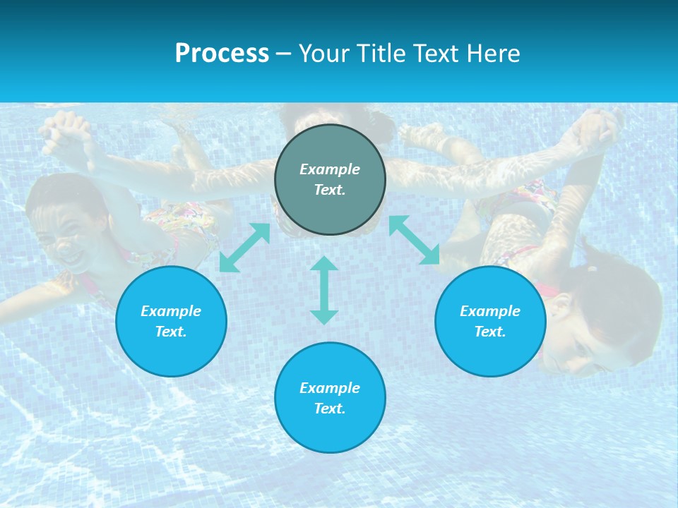Two Young Girls Are Swimming In A Pool PowerPoint Template