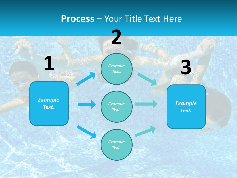 Two Young Girls Are Swimming In A Pool PowerPoint Template