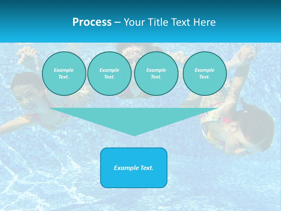 Two Young Girls Are Swimming In A Pool PowerPoint Template