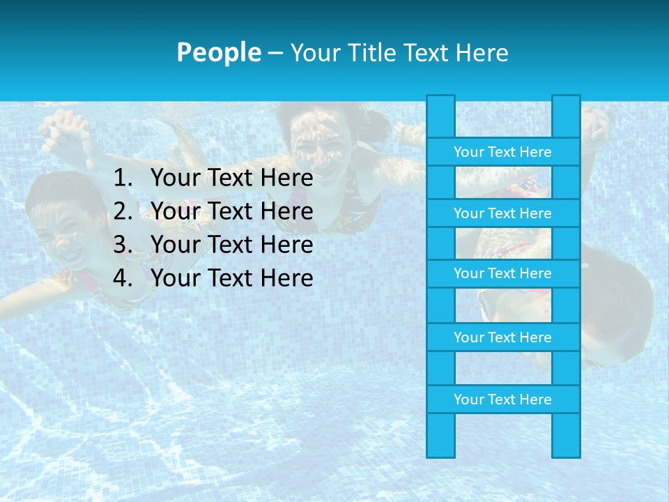 Two Young Girls Are Swimming In A Pool PowerPoint Template